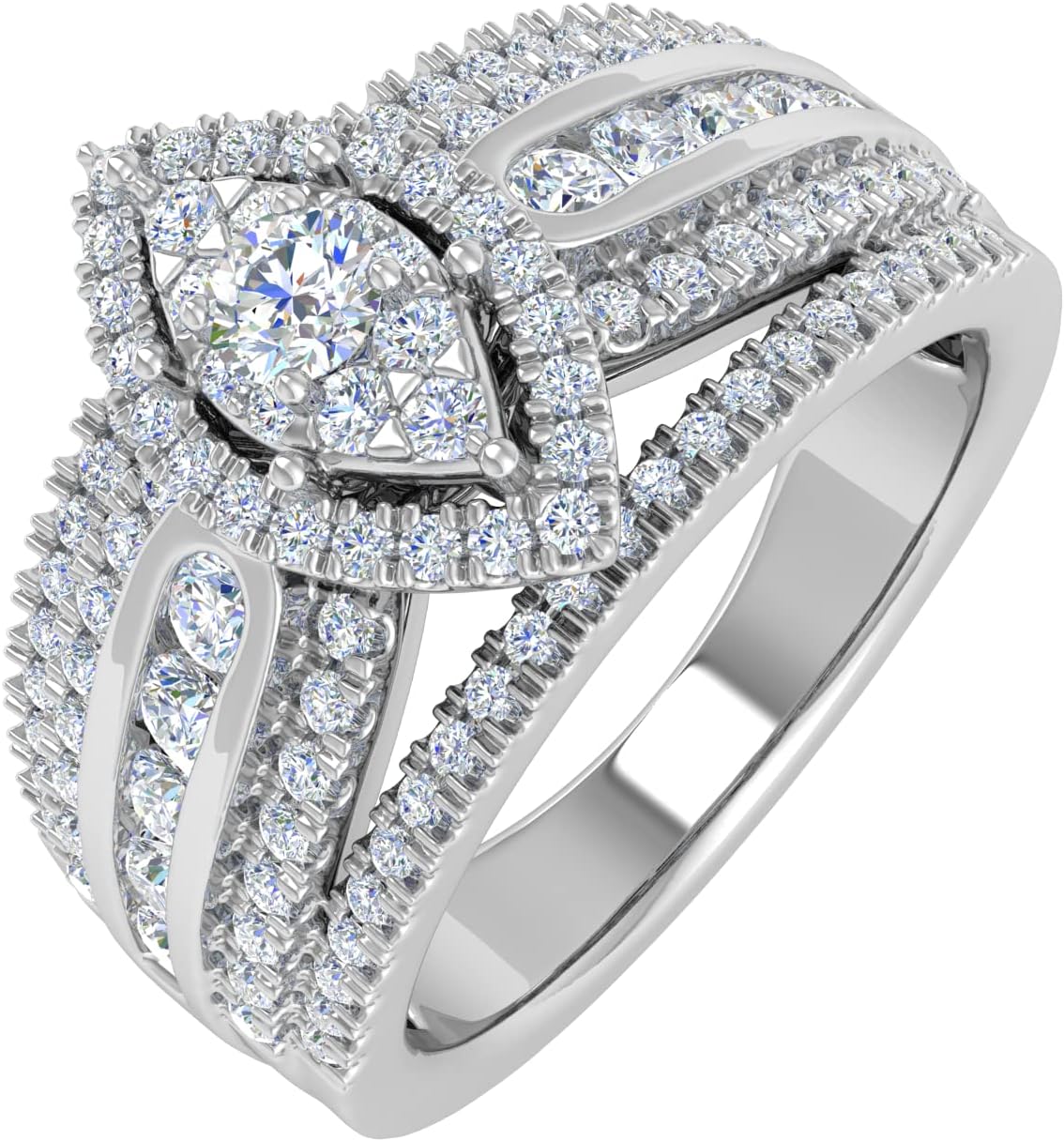 FINEROCK 1 Carat Diamond Engagement Ring Band in 10K Gold