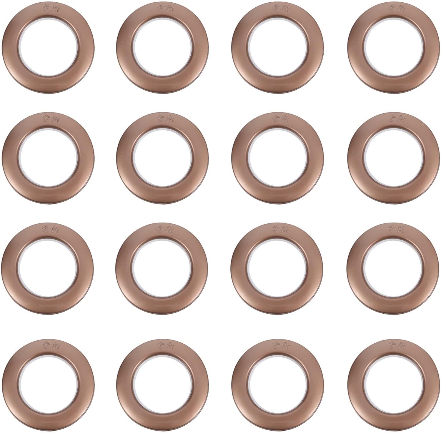 75 Pcs Coffee Color Plastic Curtain Grommets Fastener Roman Inner Diameter Rings Silent Sliding Reusable Window Treatment Hardware for Sheer and Drapery Curtains