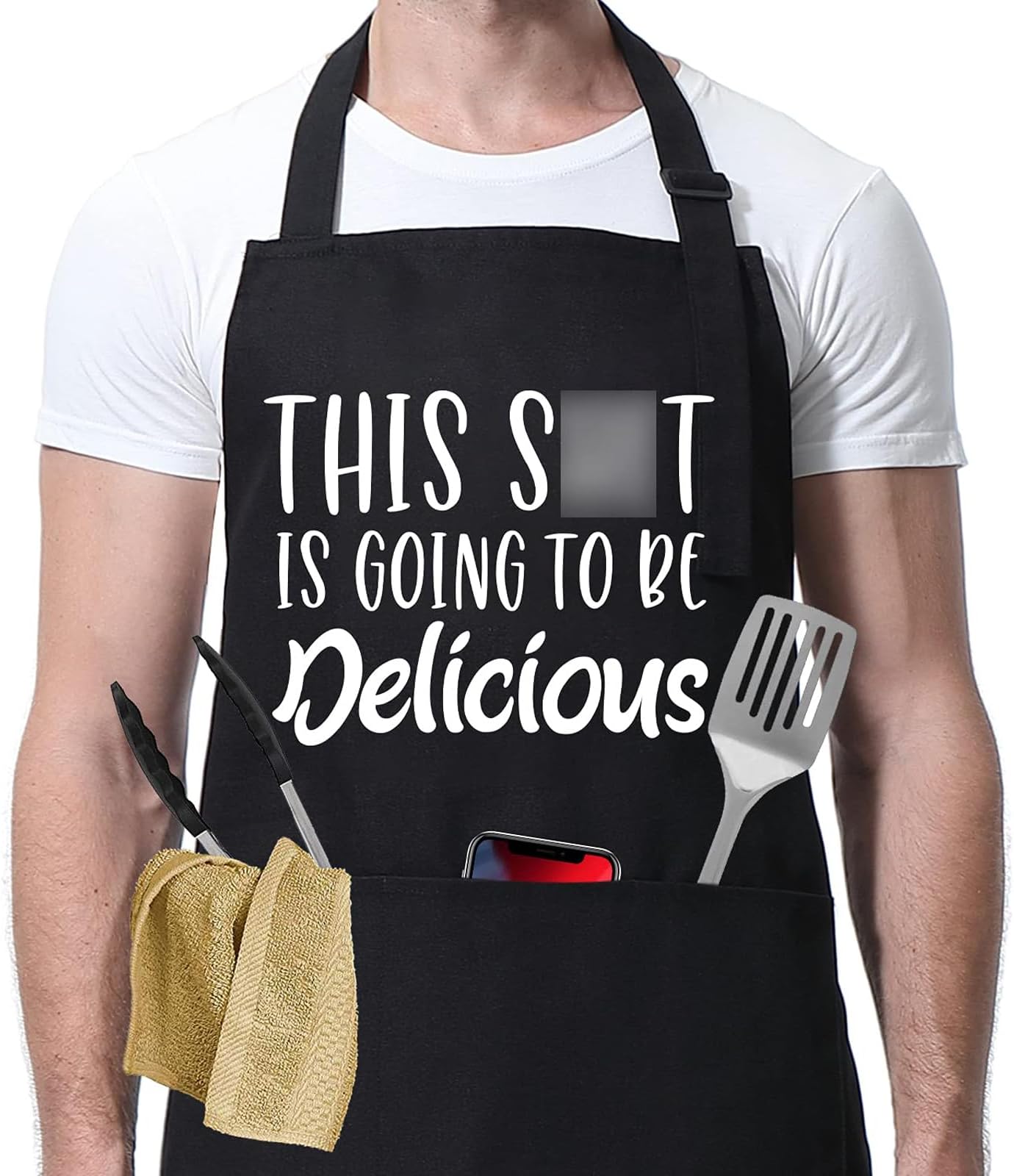 Miracu Funny Cooking Aprons for Women, Funny Baking Aprons for Men Dad, Mens Cooking Gifts for Bakers Husband Boyfriend - Fathers, Mothers Day, Birthday Kitchen Gifts for Men, BBQ Grilling Presents