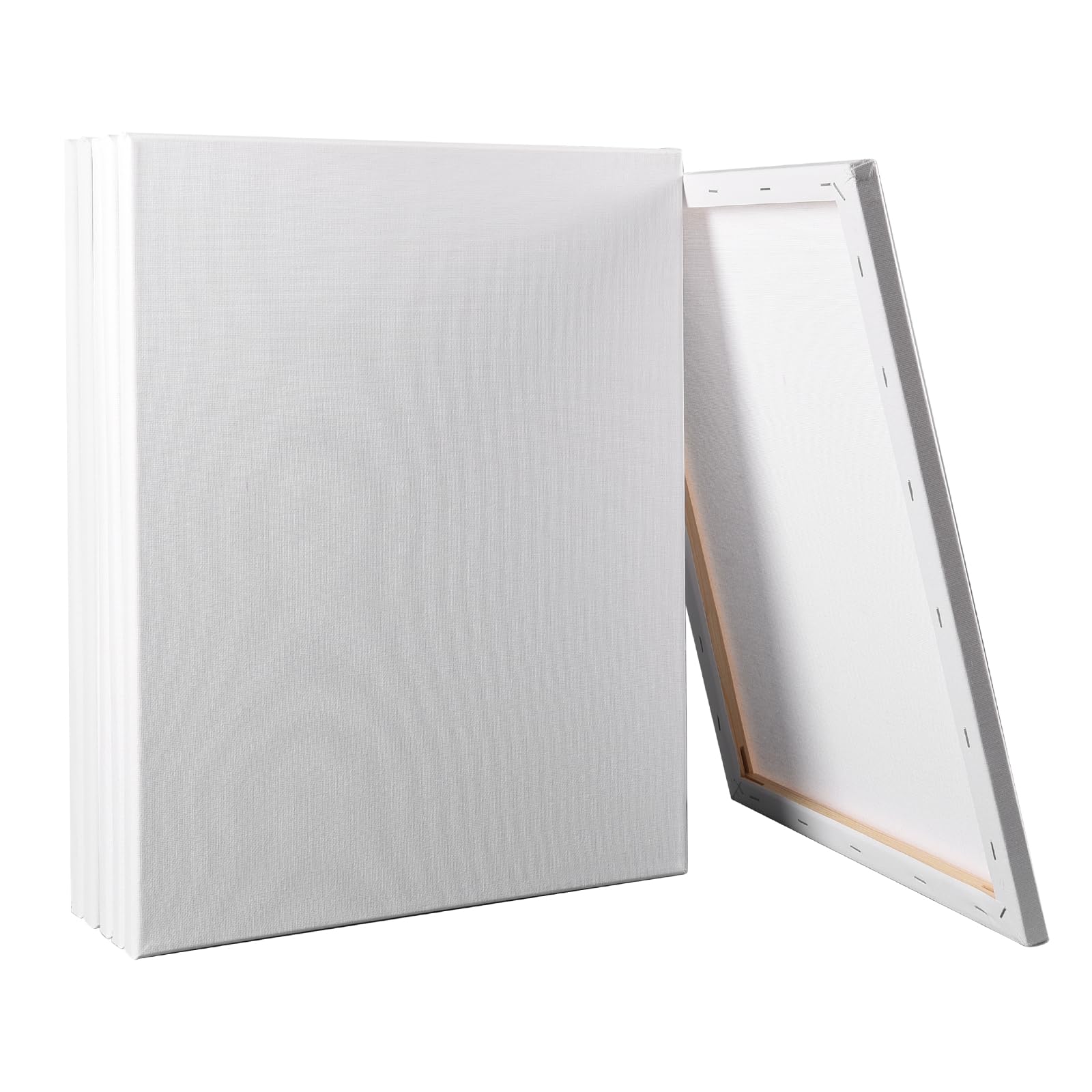 6PCS Artist Blank Canvas Frame, 100% Cotton Pre-Stretched Canvas Artist Blank Canvas Triple Primed/Acid Free/Medium Grain/Professional Artist Acrylic Paint, Oil Paint for Painting (30CM X 40CM)