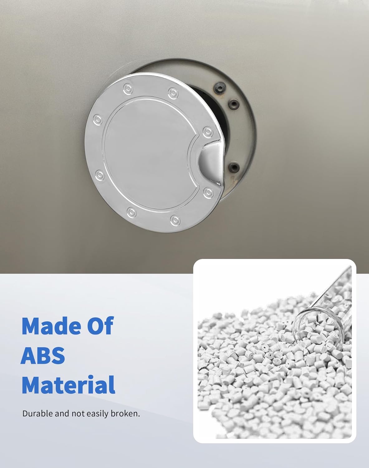 Chrome Fuel Filler Gas Door Cover Fit for 2007-2013 Chevy Silverado/GMC Sierra