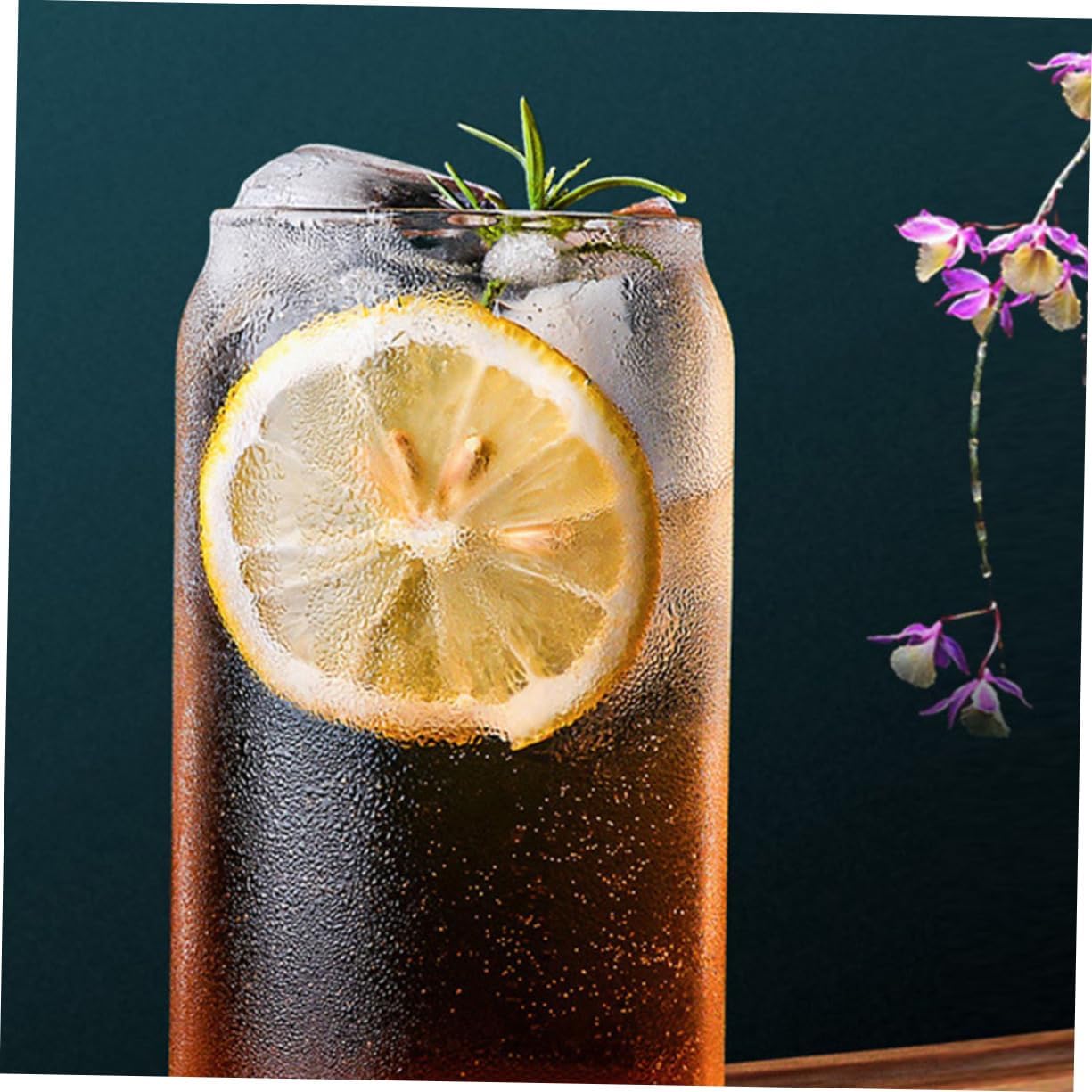 6Pcs Glass Beverage Cups Ring-pull Can Shape Drinking Glasses Creative Glass Cups for Beer Juice Use Sturdy