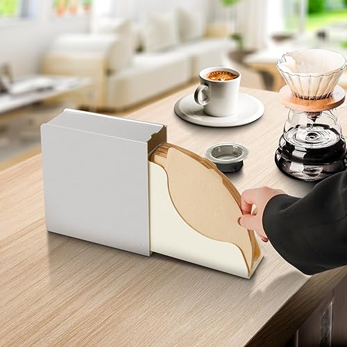 Miniatura 4 de Soporte de filtro de café en forma de cono – Soporte de filtro de papel plateado esmerilado para verter sobre café, dispensador para mostrador para