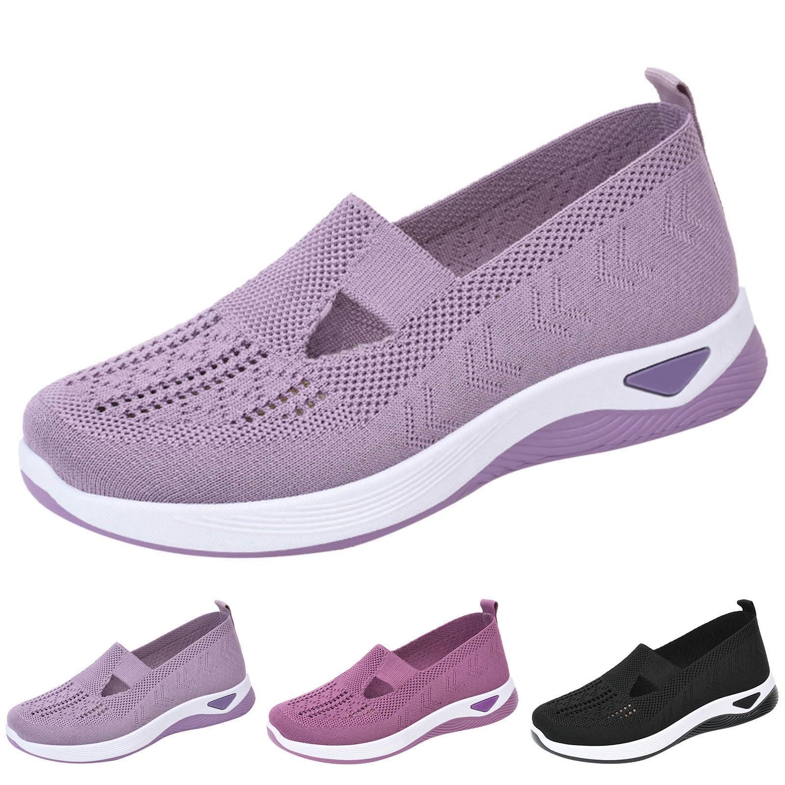 Scarpe Ortopediche Donna, Senza Lacci Sneakers Morbide Comode Ginnastica Scarpe Traspiranti Estive Sportive Sneakers Leggere Antiscivolo Camminare per Diabetici Slip on da Corsa Antiscivolo
