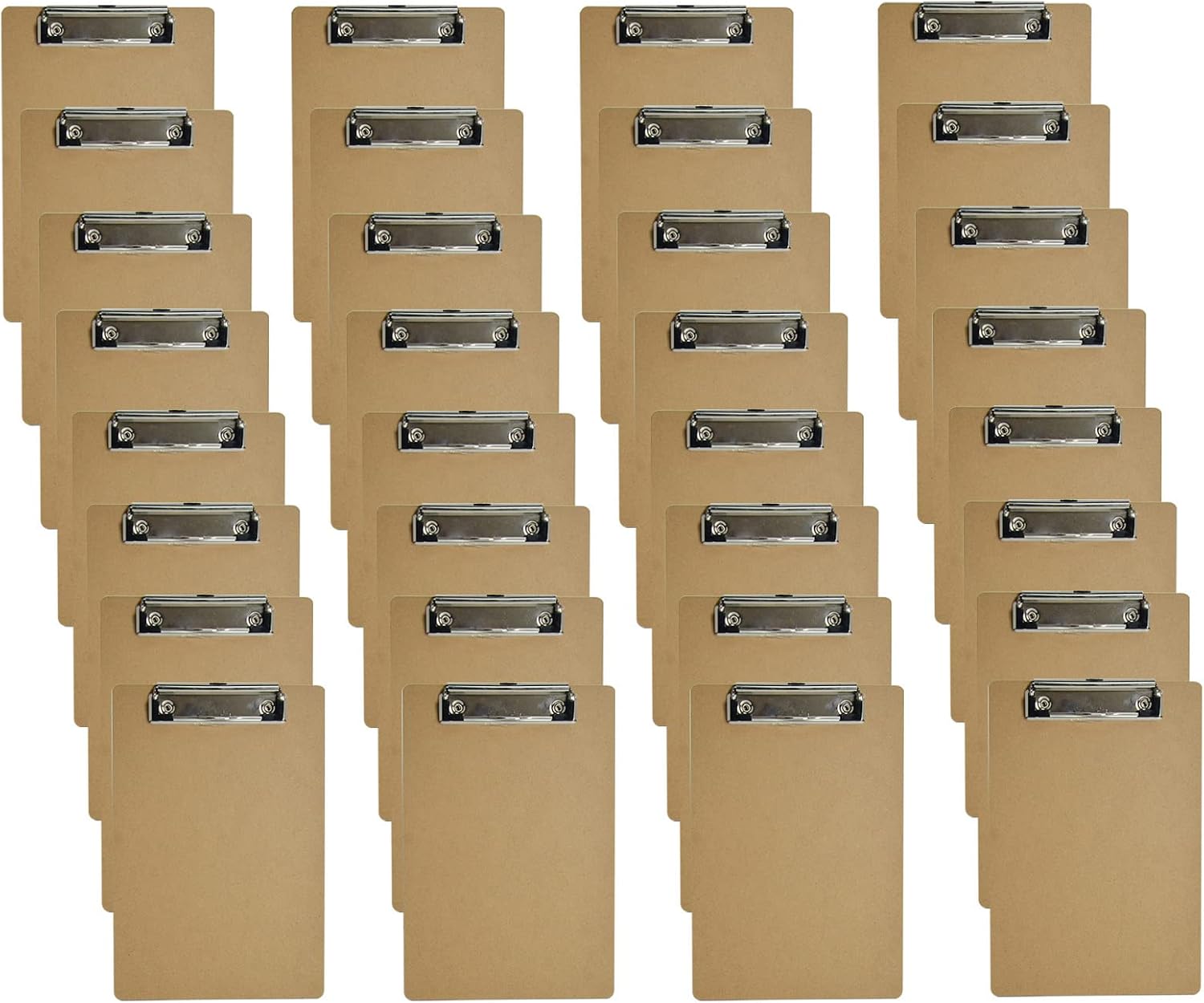 Mini Clipboards 32 Pack Memo Size 6 x 9 Inches Bulk Small Clip Boards for Classroom School Supplies, Eco-Friendly Wood Hardboard A5 Low Profile with Hang Tab for Home, Office, Traveling, Party Events,