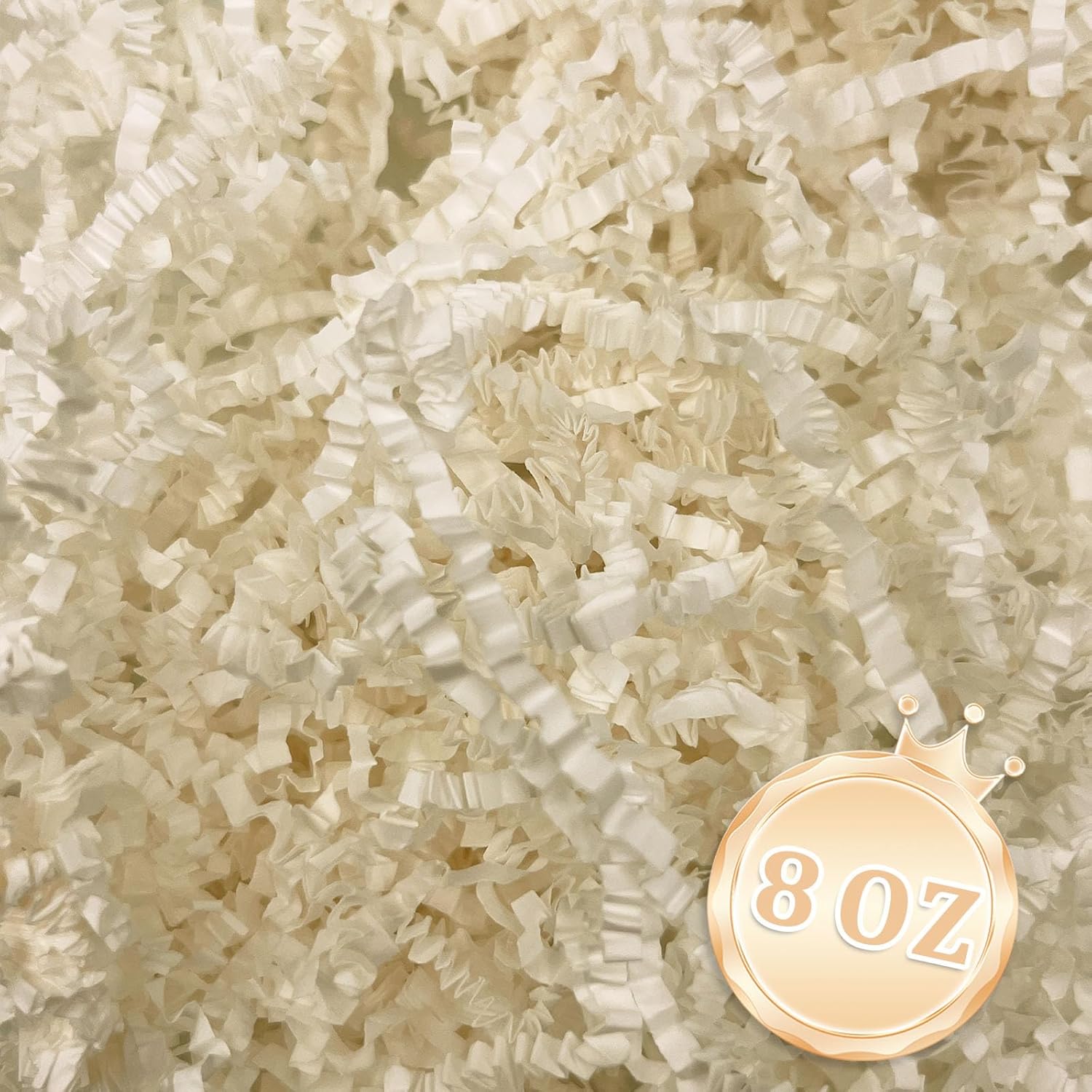 Zankubom 1/2LB Ivory Crinkle Cut Paper Shred Filler Great for Gift Wrapping, Beige Basket Fillers, Birthday, Gift Wrapping, Anniversary, Halloween Thanksgiving Christmas Party Decor Filling Supplies