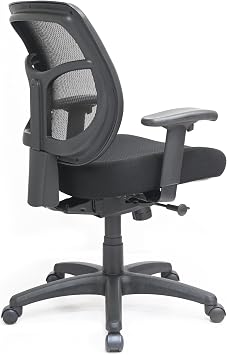 Eurotech Seating Apollo Mid-Back Swivel Ergonomic Office Chair with TEMPUR Cushioned Seat and Mesh Back, 360-Degree Swivel Executive Task Office Chair, Black