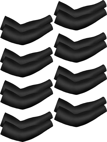 Vista 22 de 8 Pairs Arm Sleeves UV Sun Protection for Men Women Cooling Tattoo Cover Up Sleeves Negro