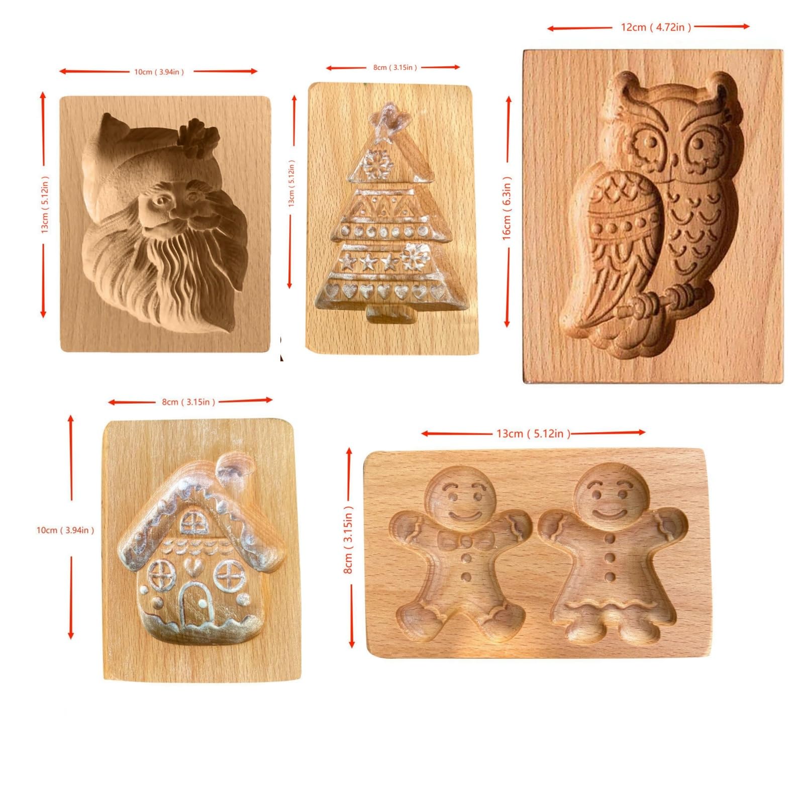5 moldes para galletas, molde de galletas en forma de árbol de Navidad, para cocina, manualidades y tartas, galletas, adecuado para Navidad, Acción de Gracias, Halloween y Pascua