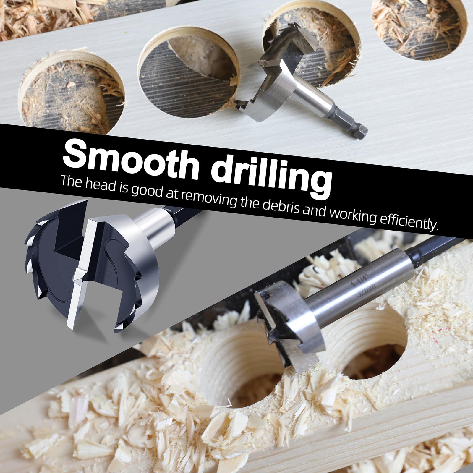 Punta Forstner da 1-1,4 cm per la lavorazione del legno, punta da trapano Forstner da 1-1,4 cm per legno