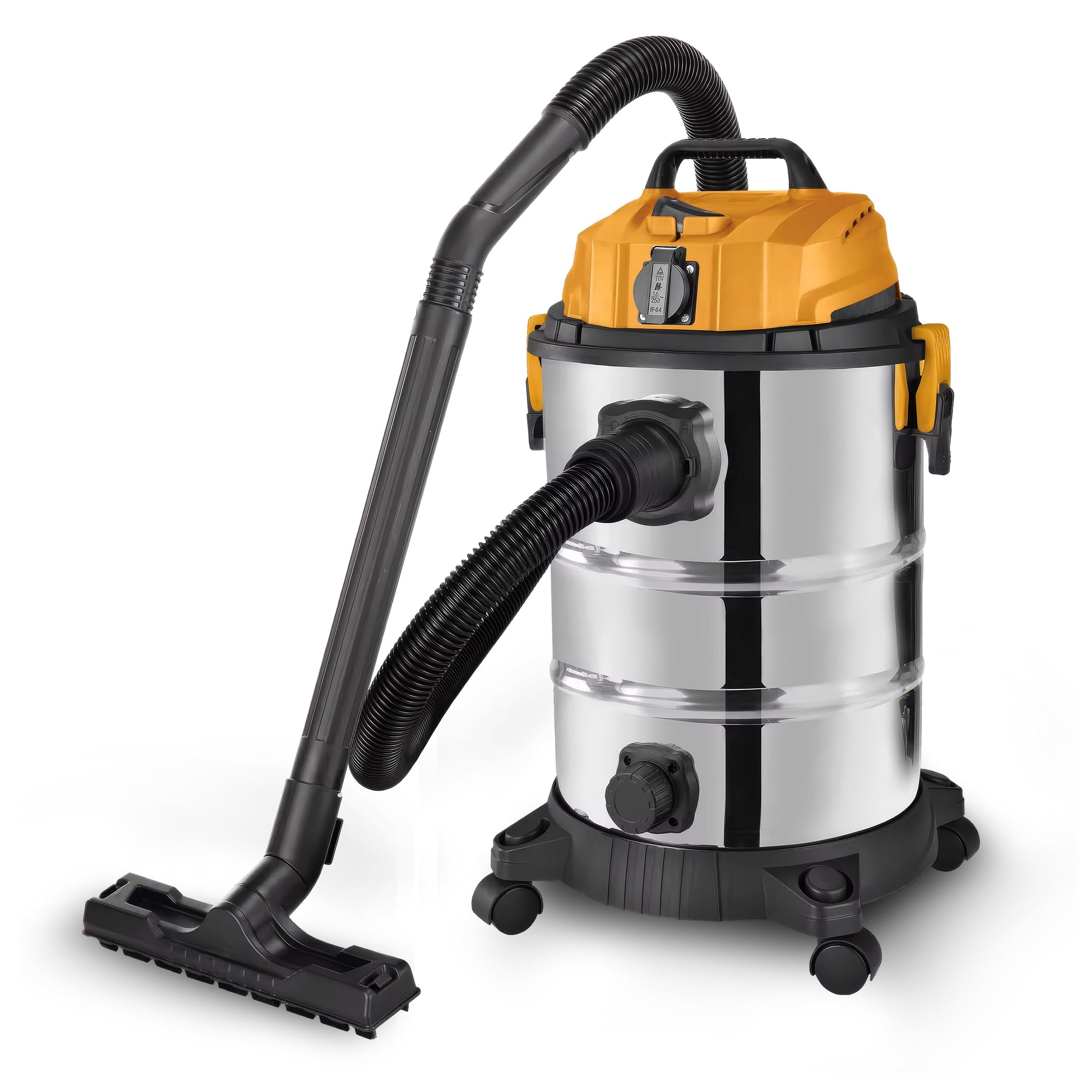COIL Aspiradora 1300 W 25L Aspiradora Industrial con Enchufe y Función de soplado, Filtro HEPA para Taller, Obra de Construcción, Garaje, Contenedor de Acero Inoxidable