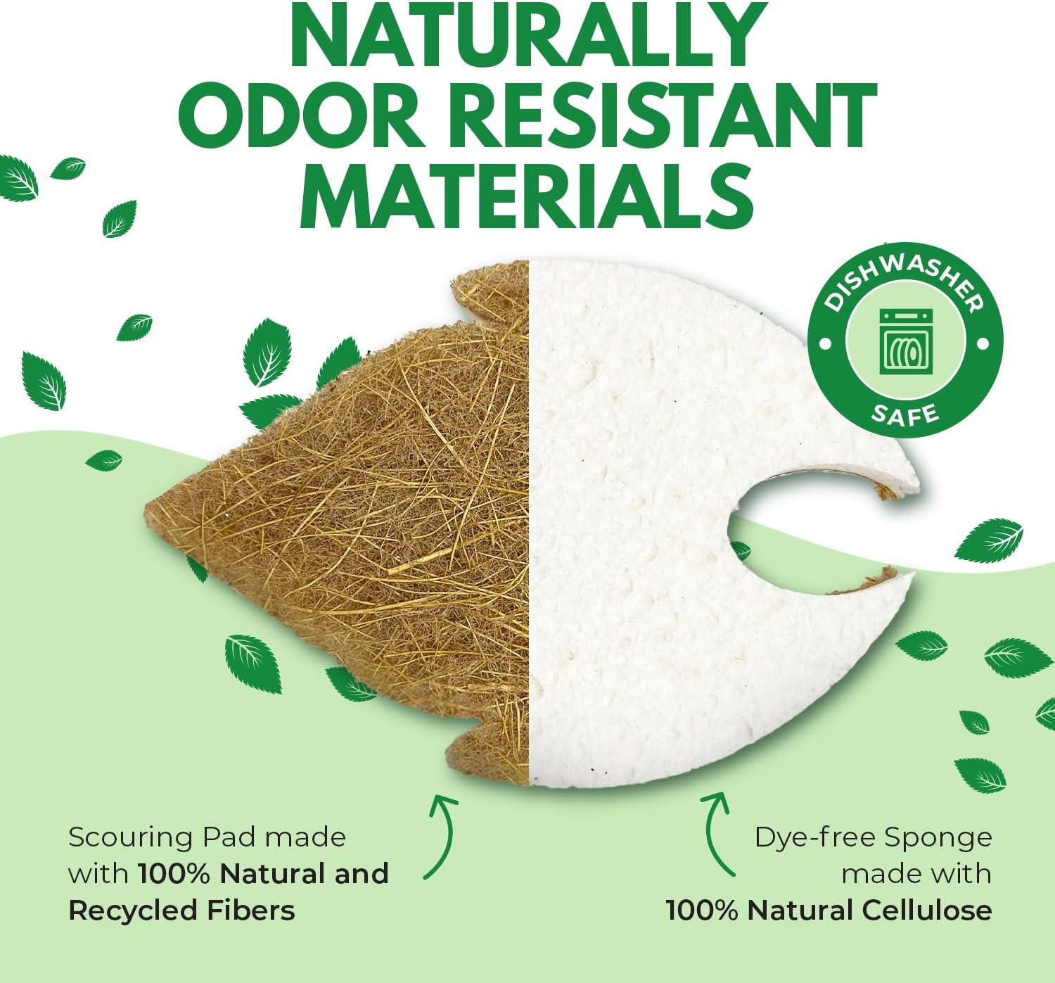 Natural Kitchen Spons - Biodegradable Cellulose & Coconut