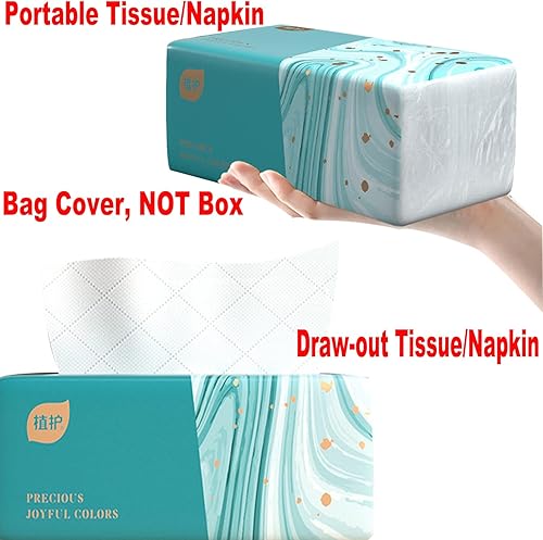 Miniatura 6 de Paquete de 8 pañuelos faciales desechables pequeños, funda de papel higiénico, no caja, servilleta, papel facial blanco, fibra de pulpa de madera