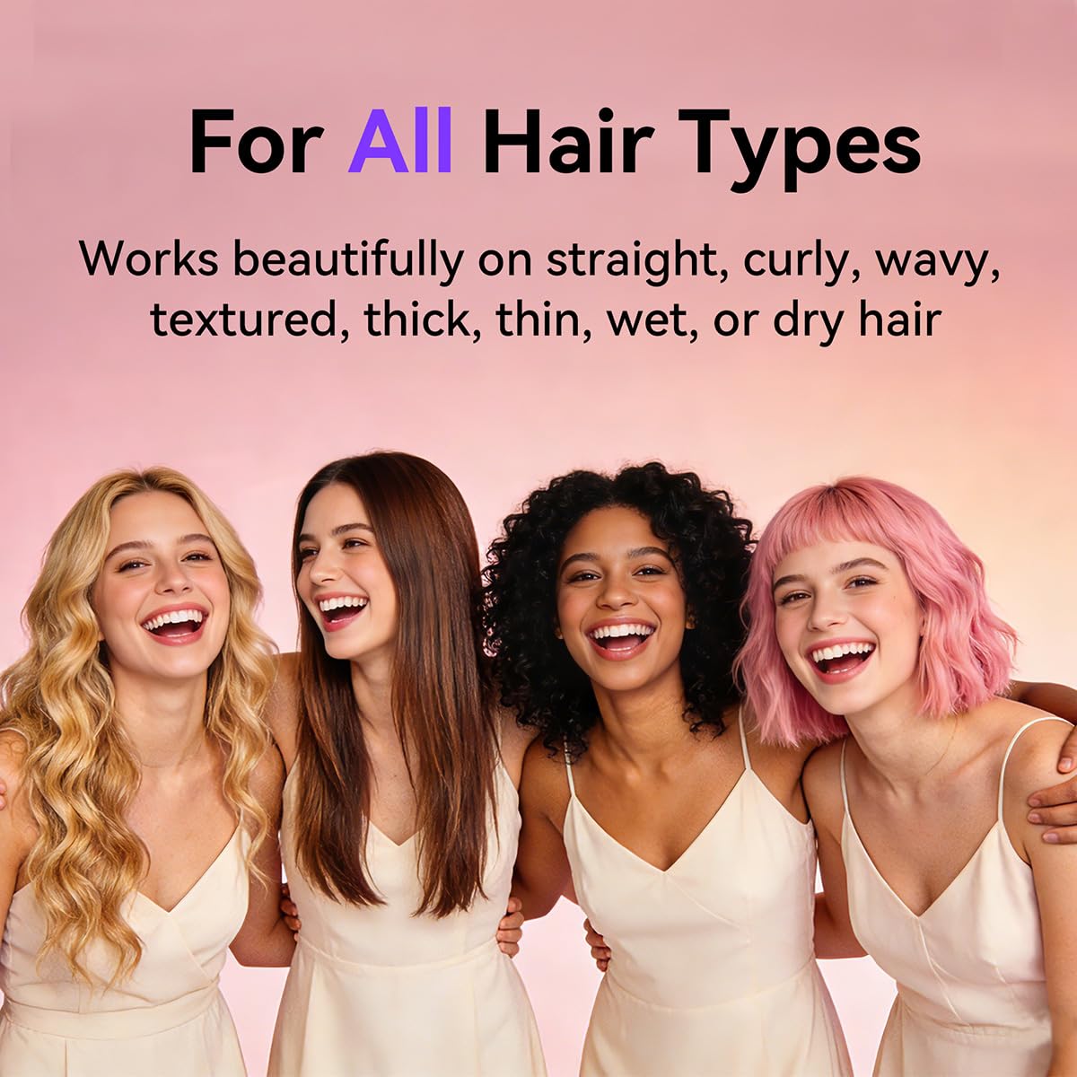 Self-Cleaning fordable Hair Brush for Women, Curved Vented Detangling Wet Brush for Faster Blow Drying - Portable Travel Hair Brush for Curly Straight Thin Thick Hair, Men Kids, pink