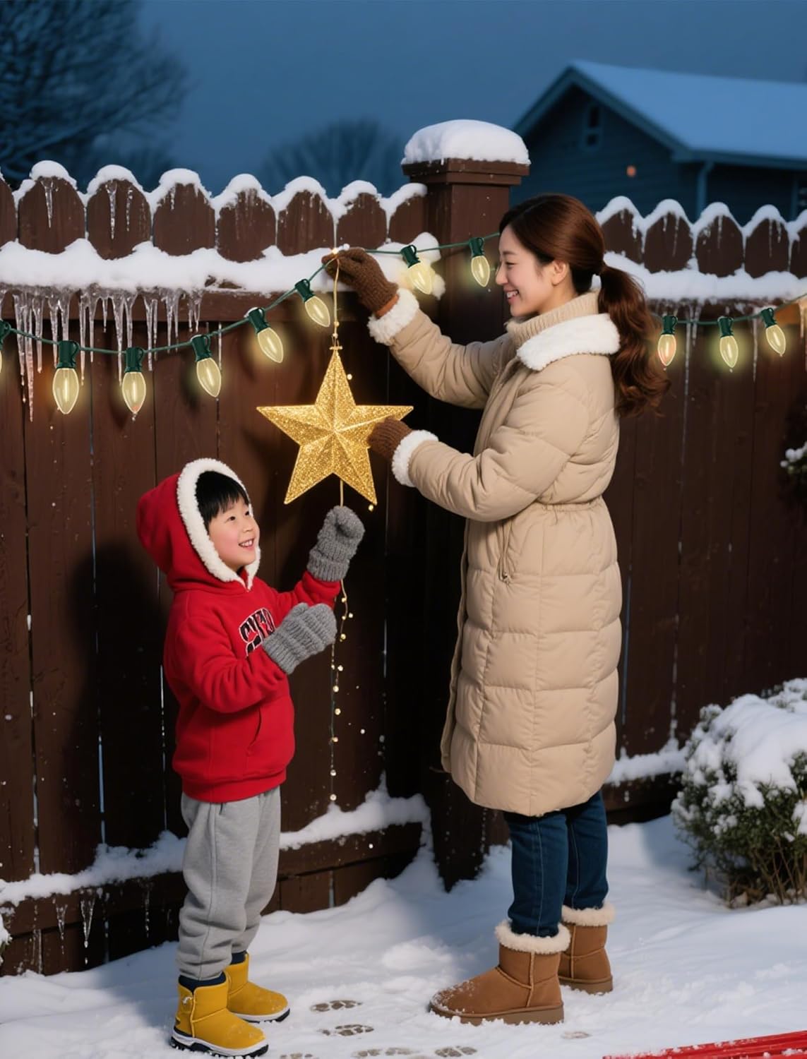 Vintage C9 LED Christmas Lights Outdoor, 25Ft LED C9 Warm White Christmas String Lights with 26 Clear Bulbs, Outdoor Christmas Decorations Lights Waterproof for Patio Garden Roofline Holiday Party - Image 6