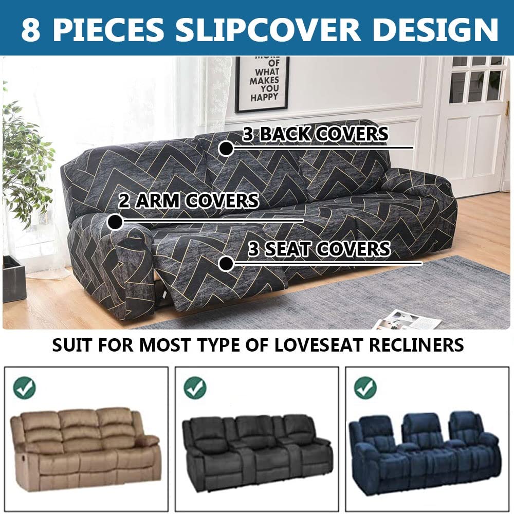 Housse Canapé Inclinable Relax 3/2/1 Places Housse De Fauteuil Inclinable En Velours Extensible 8/6/4 Pièces, Housse Canap Relax Avec Poche Latérale Antidérapant, Lavable ( Color : 21# , Size : 3 Seat
