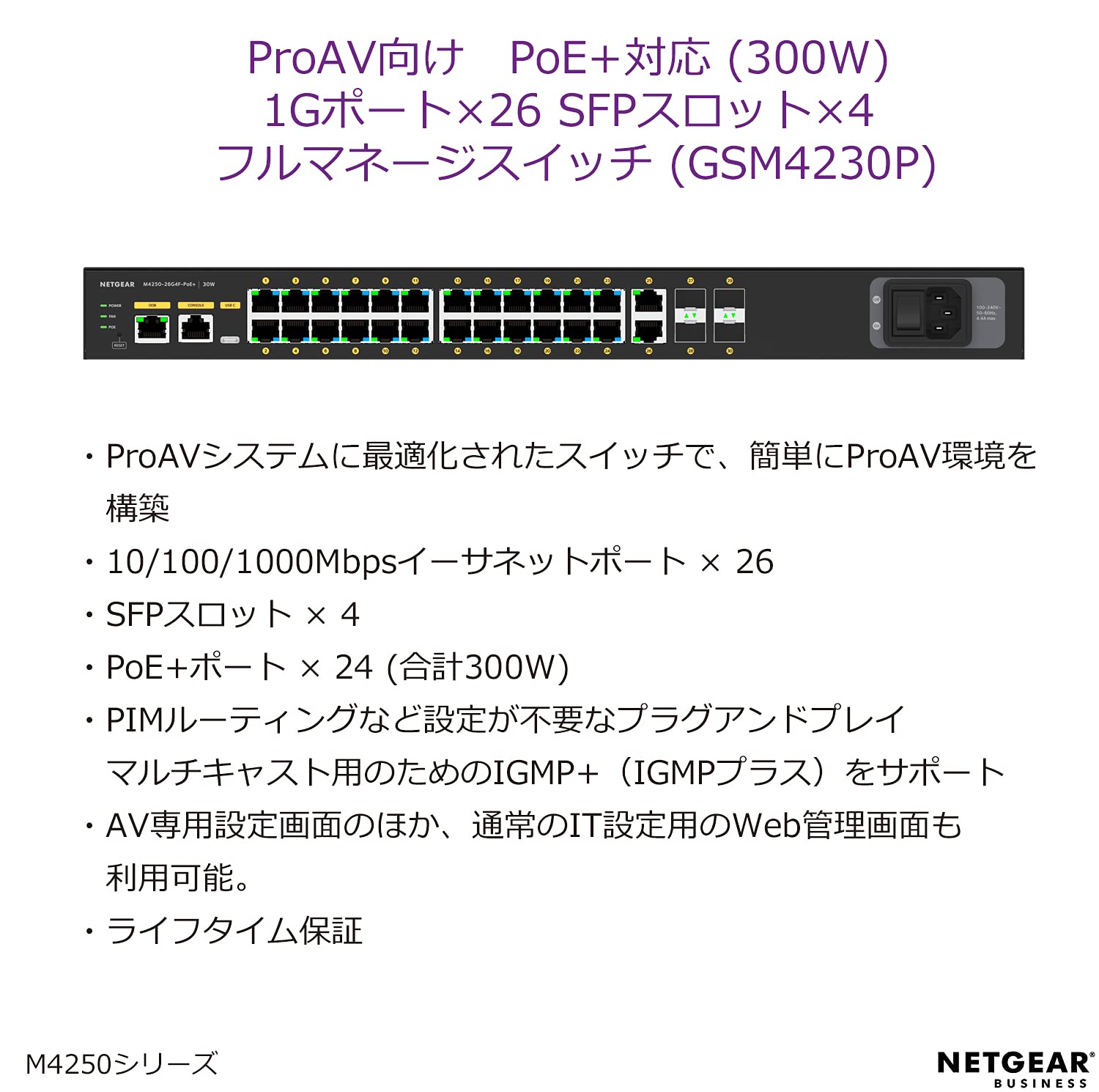 Amazon | 【正規品】ネットギア NETGEAR スイッチングハブ M4250-26G4F