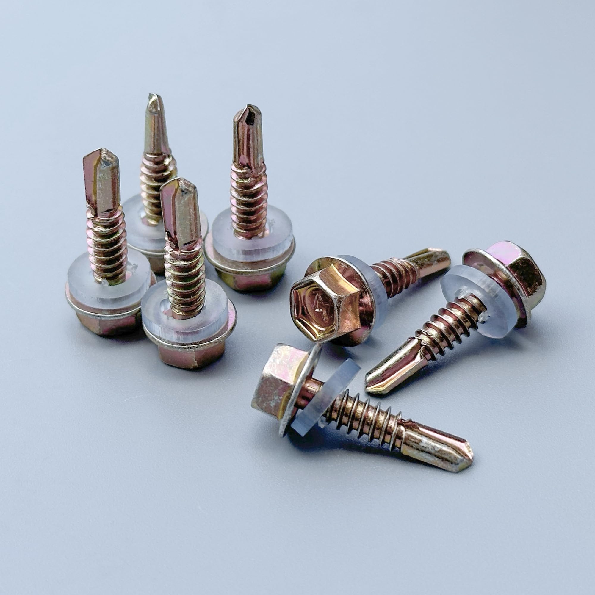 50 PCS Hexagon Self Tapping Self Drilling Screws with Pads for Metal Sheets,Wooden Sheets and Plastic Sheets (M4.8 * 25mm) - Image 3