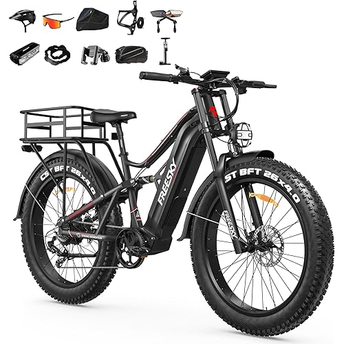 FREESKY 2500W BAFANG Motor Electric Bike for Adults, 48V 30Ah Samsung Cells Battery Ebike 120 Miles, 38+MPH, 26" Fat Tire Dirt All-Terrain Mountain E Bike, Full Suspension, UL 2849 Certified by TÜV