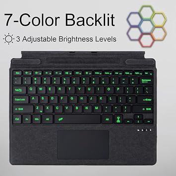 Type Cover for Microsoft Surface Pro 13 inch, Compatible with Surface Pro 13(11th Edition) / Pro 11 / Pro 10 / Pro 9 / Pro 8 / Pro X, Portable Slim Bluetooch Keyboard with Touchpad, Pen Holder