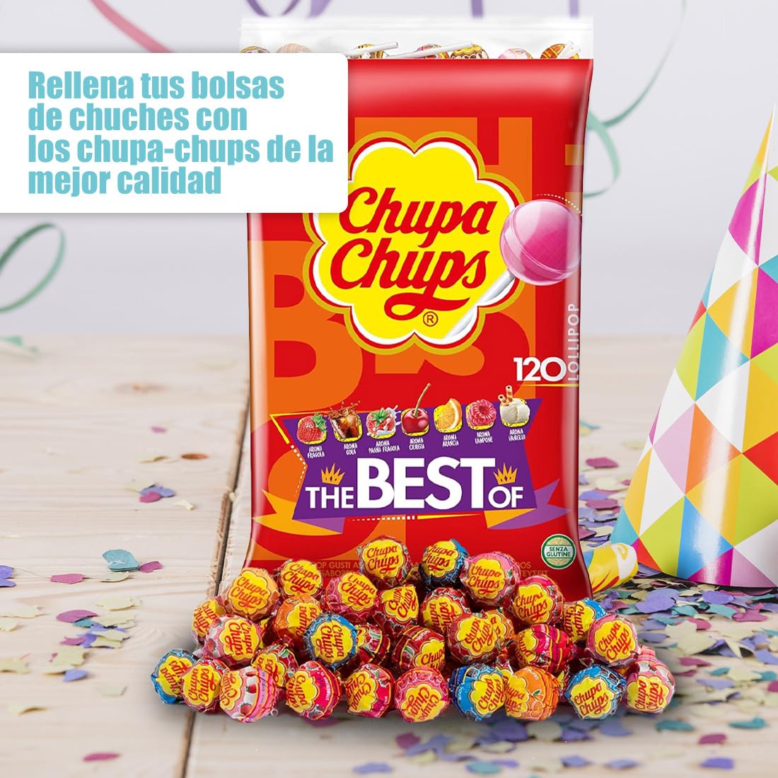 PACK ChupaChups Original Caramelo con Palo - de Sabores Variados - Pack 3 Bolsas de 120 unidades
