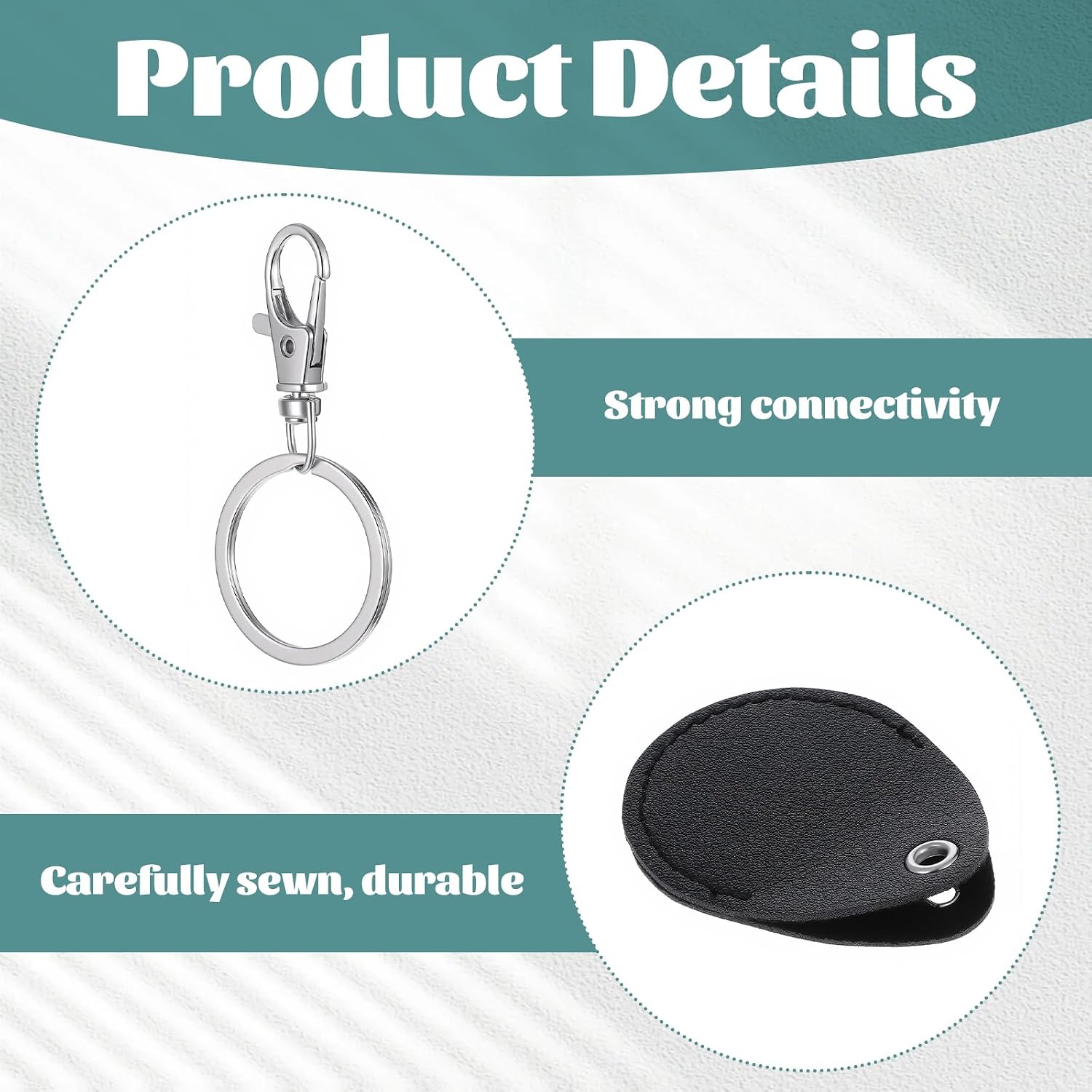 4 Pack Leather Key Fob Holder ID Card Keys Chain Protector Case Cover PU Leather Keychain Key Holder for Keys ID Cards Access Control