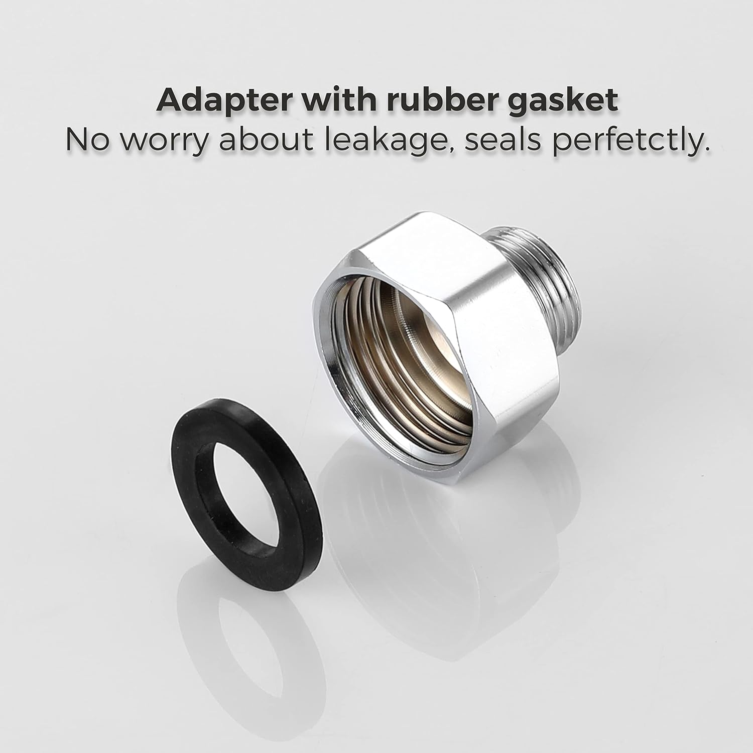 Water Line Adapter, 4 PCS Pipe Fittings in 1/2" Female to 3/8" Male Reducer Adapter, Compression Fitting for Kitchen Bathroom Faucet Supply Hose, Stop Valve Pipe Connector With Rubber Washer