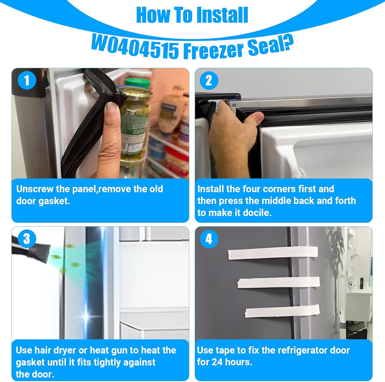 Upgraded W0404515 Refrigerator Door Seal Compatible with Atosa Commercial Upright Reach-In Freezer MBF8002 MBF8003 MBF8005 MBF8006 Freezer Door Gasket Black Cooler Door Gasket Atosa Magnetic Gasket