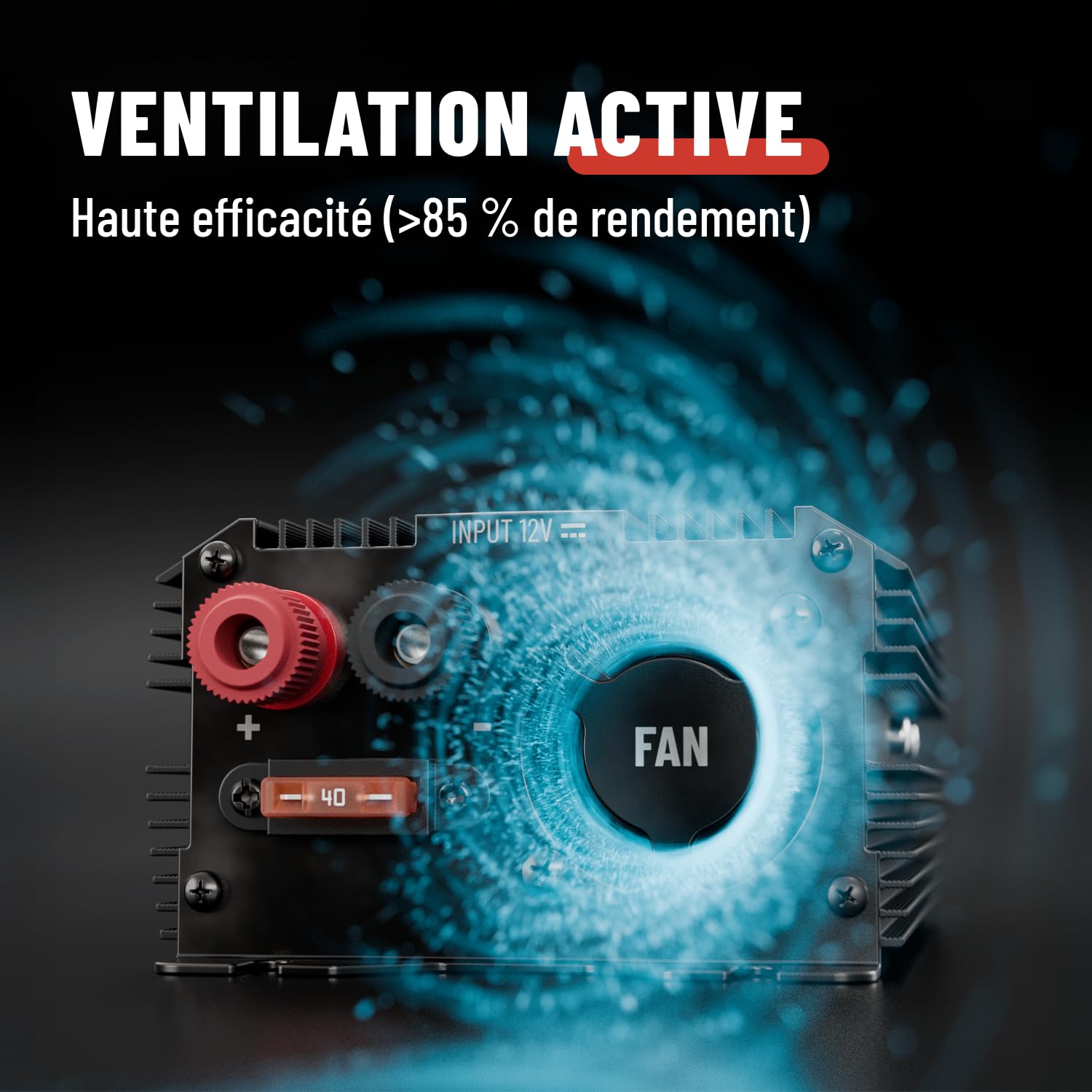 ABSINA Convertisseur 12V 220V 300W - Convertisseurs électriques pour Auto | à onde sinusoïdale modifiée - Onduleur 12V 220V 300W avec puissance de crête 600W - Convertisseur allume cigare prise