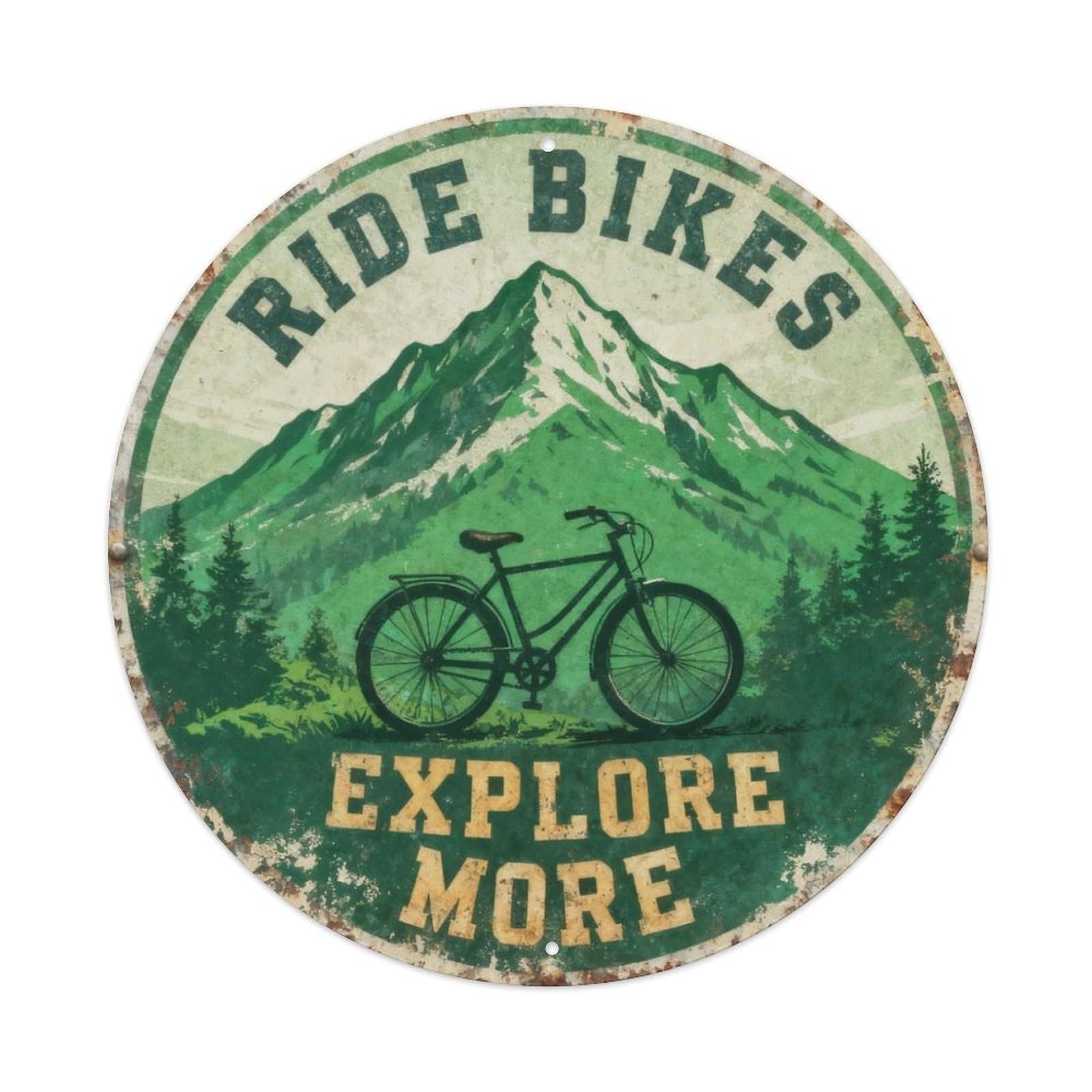 Ride Bikes Explore More Metal Tin Sign Plaque