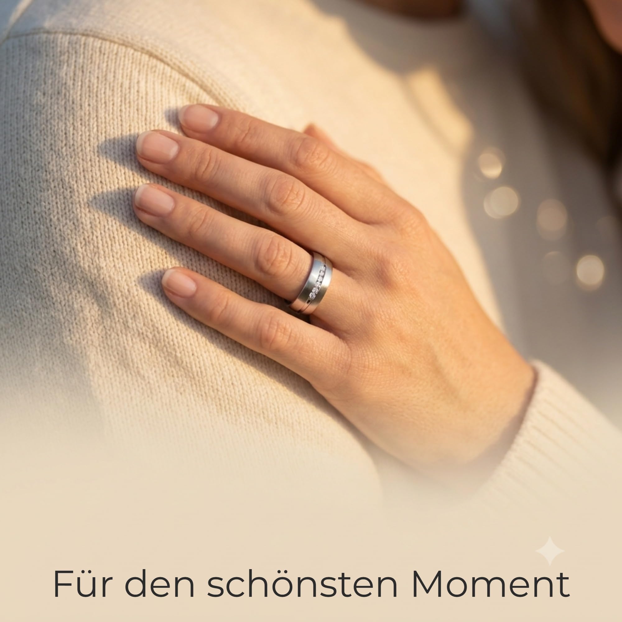 Kolibri Rings Partnerringe, Eheringe in Silber 925 rhodiniert Paarpreis | 6 Zirkonia Steine in Kanalfassung, Längsmatt mit Glanzfuge + Gravur + Etui - Made in Germany