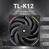 Thermalright TL-K12 120 mm CPU Cooler Fan, Computer Case Fan, 4PIN PWM Control, 2150 RPM, PC Performance Fan for S-FDB Bearings, Wind Pressure Fan (Black) - 2