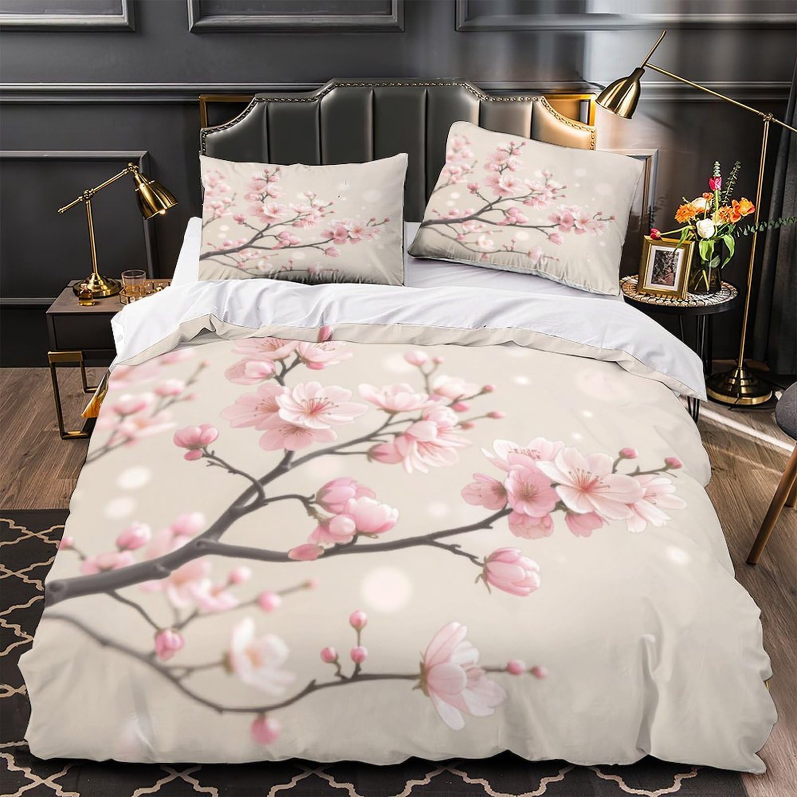 Parure de couette imprimée 3D entretien facile en microfibre légère