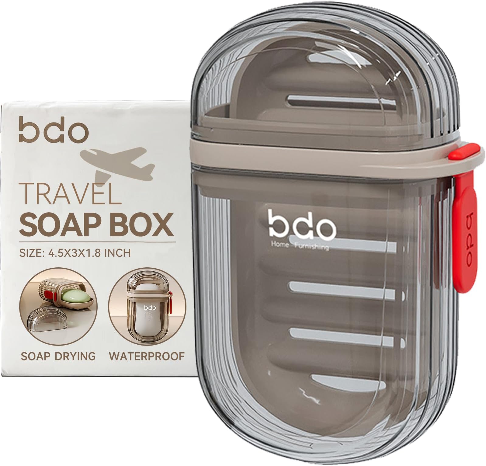 Travel Soap Case, Leakproof Soap Container with Lid, Portable Bar Soap Holder for Traveling, Soap Dish for Bathroom, Shower, Gym, School, Camping, Vacation, Outdoor-Transparently