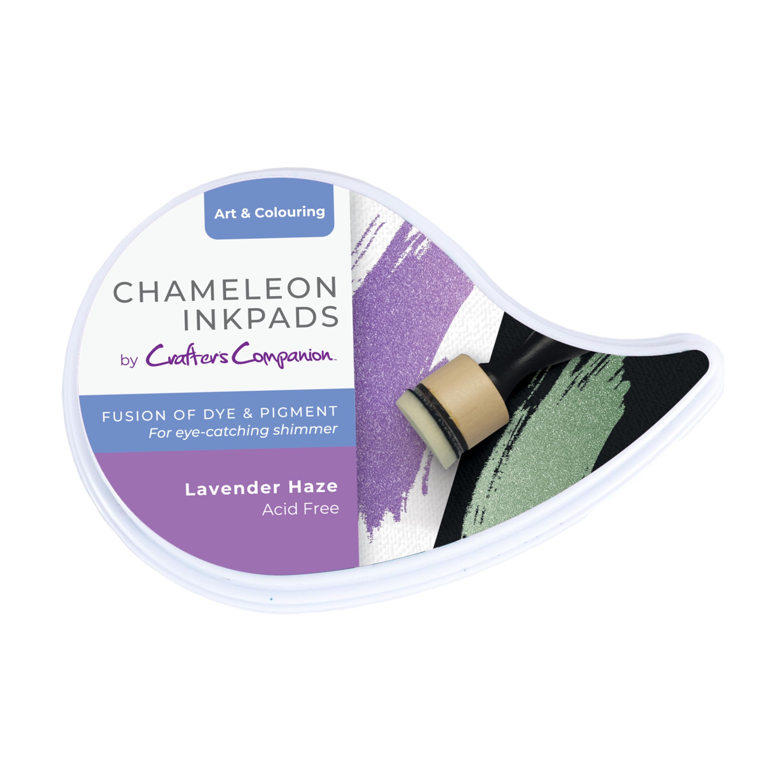 Crafter's Companion Chameleon Inkpad - Fusion of Dye & Pigment - Lavender Haze - Eye-Catching Colouring Changing Shimmer