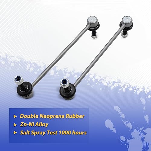 Vista 63 de Varillas de barra estabilizadora delantera izquierda y derecha de aleación de zinc-níquel de 13.82 pulgadas para Sonata 2011-2012, Optima 2011-2012