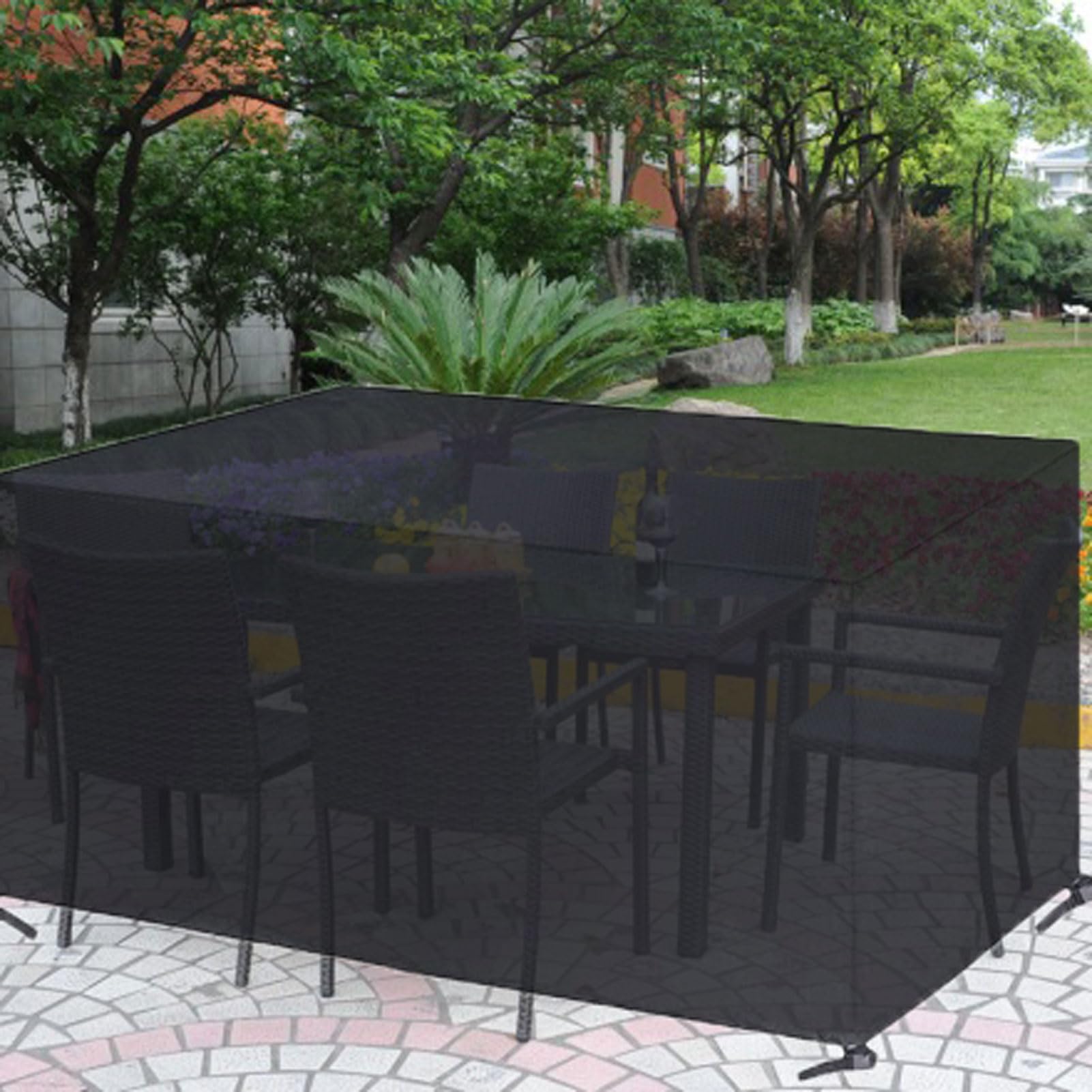 JMDNTQ Outdoor Furniture Cover Rectangle 67x37x28in, Patio Furniture Covers Waterproof, Outdoor Furniture Cover,for Rain, UV, Snow and Dust, Furniture Set Covers Outdoor, Black