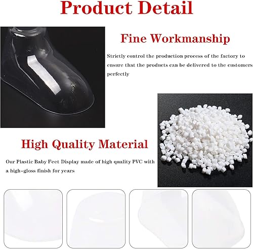 Miniatura 5 de 50 unidades de plástico transparente para pies de bebé, botines de bebé, zapatos de ganchillo y calcetines escaparate, zapatos para niños pequeños,