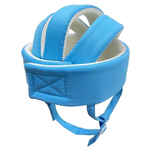 Miniatura 4 de Ocanoiy Casco de seguridad para bebés y niños pequeños protector de cabeza para bebés arnés protector de cabeza suave ajustable azul