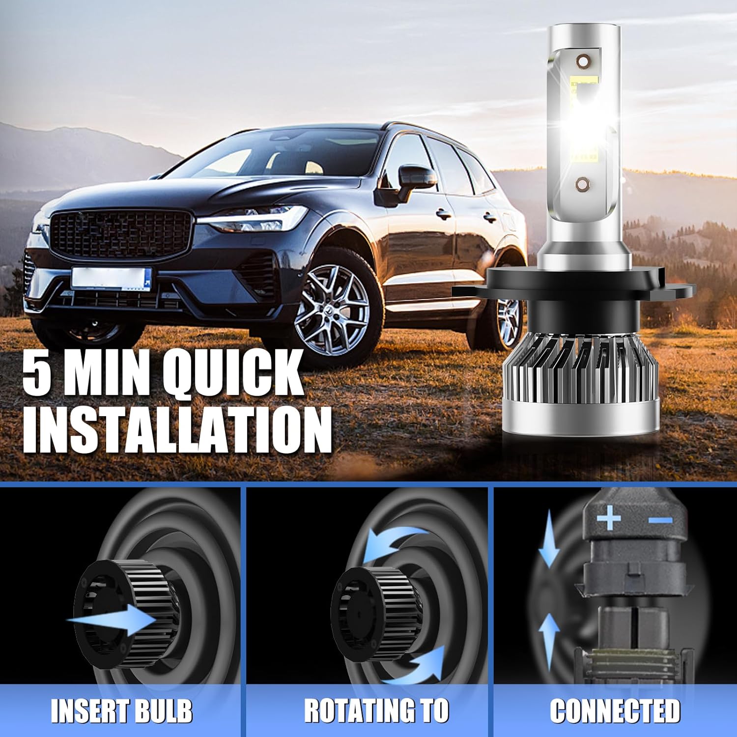 Fit for Toyota tacoma 2005 2006 2007 2008 2009 2010 2011 Vehicle Light Bulbs Combo, Enhanced Visibility, Direct Installation, 4-Pack