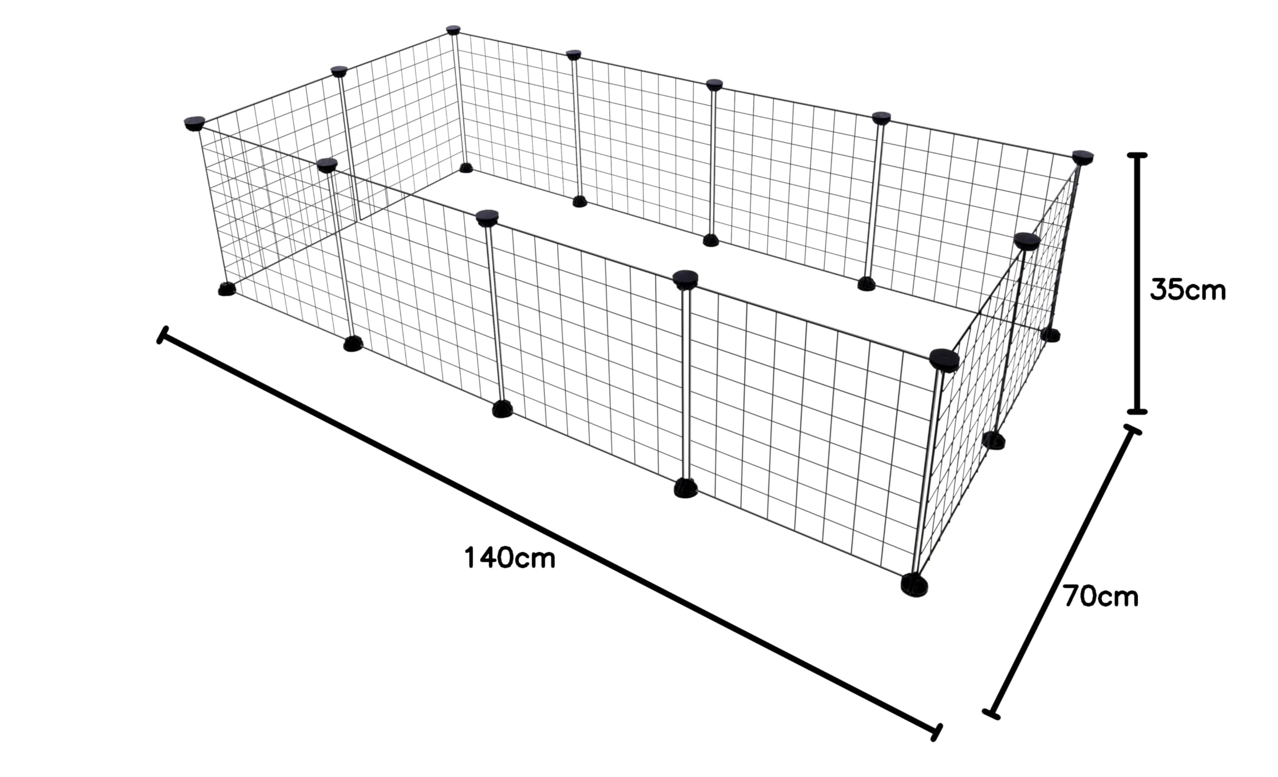 ENCLOS MODULAIRE Peter Noir 12 Panneaux 140x70x35CM