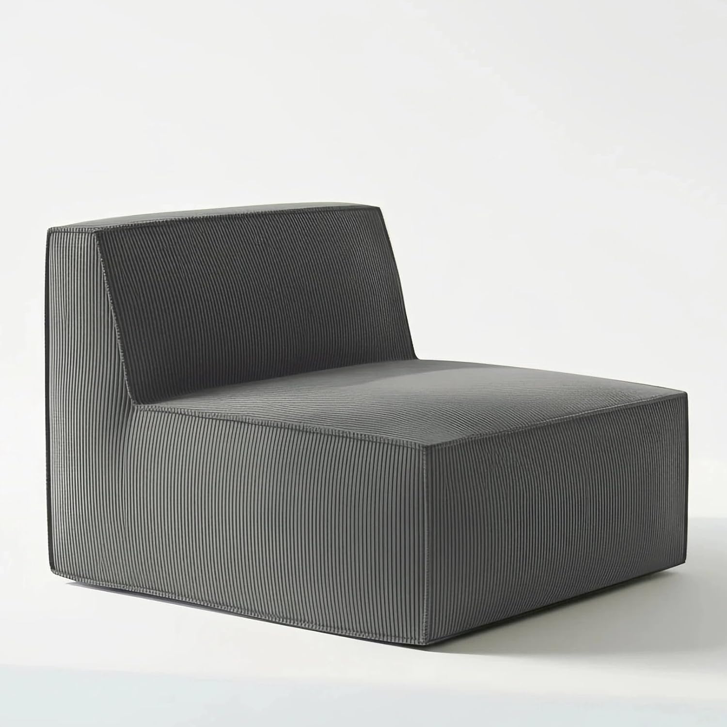 Amada Memory Foam Modular Sofa, 30.7" Convertible Single Seater with Back Support - Plush Corduroy Lounge Chair for Bedroom, Living Room | Sectional Middle Piece(1-Seater Back Chair,Grey) 2 71RXOm3U3KL. AC SL1500