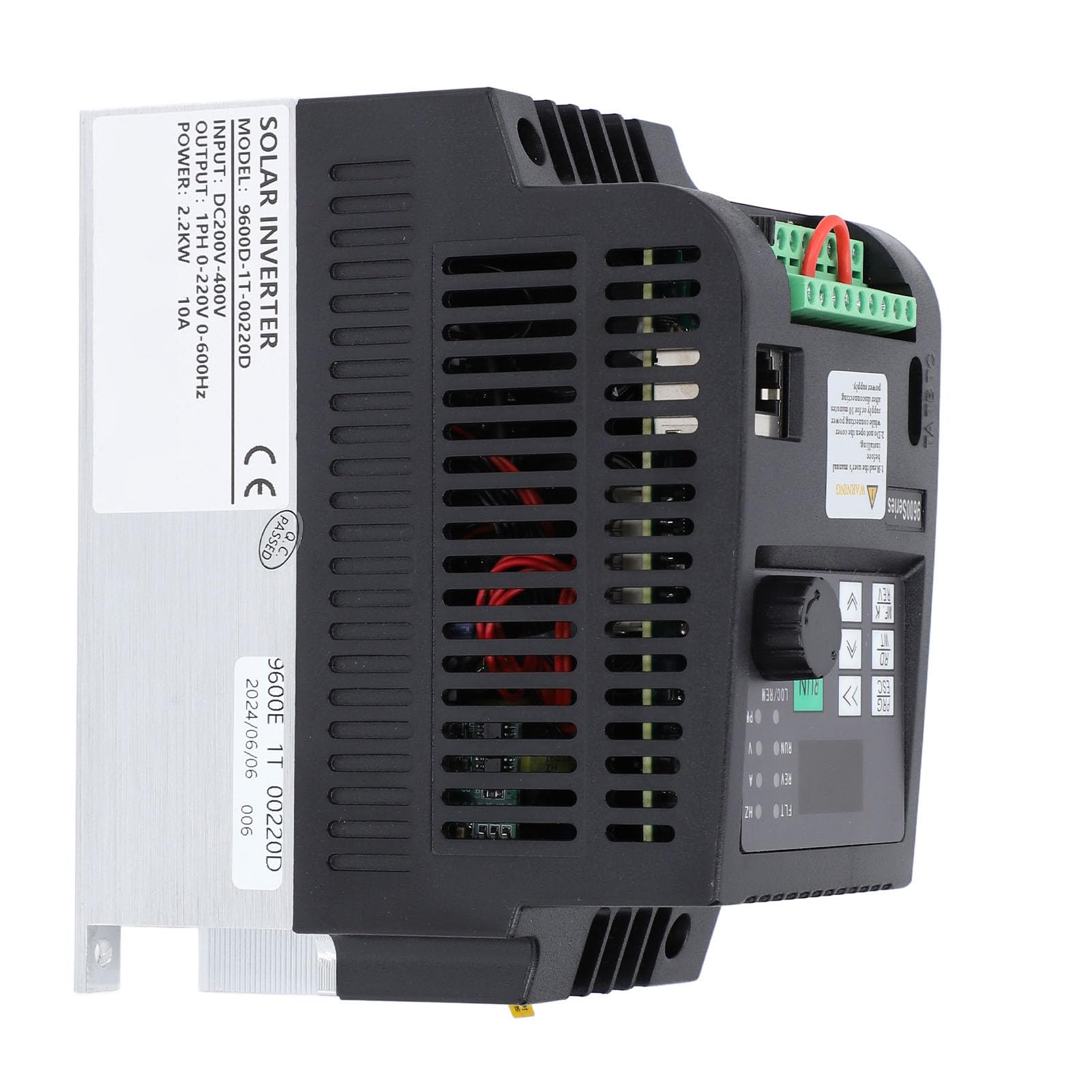 FTVOGUE Inversor Solar Monofásico, PC Retardante y Variador de Frecuencia de Aluminio Salida 2.2KW 10A 0-220Vac con MPPT para Usuarios de Control de Velocidad de Bombas Fotovoltaicas