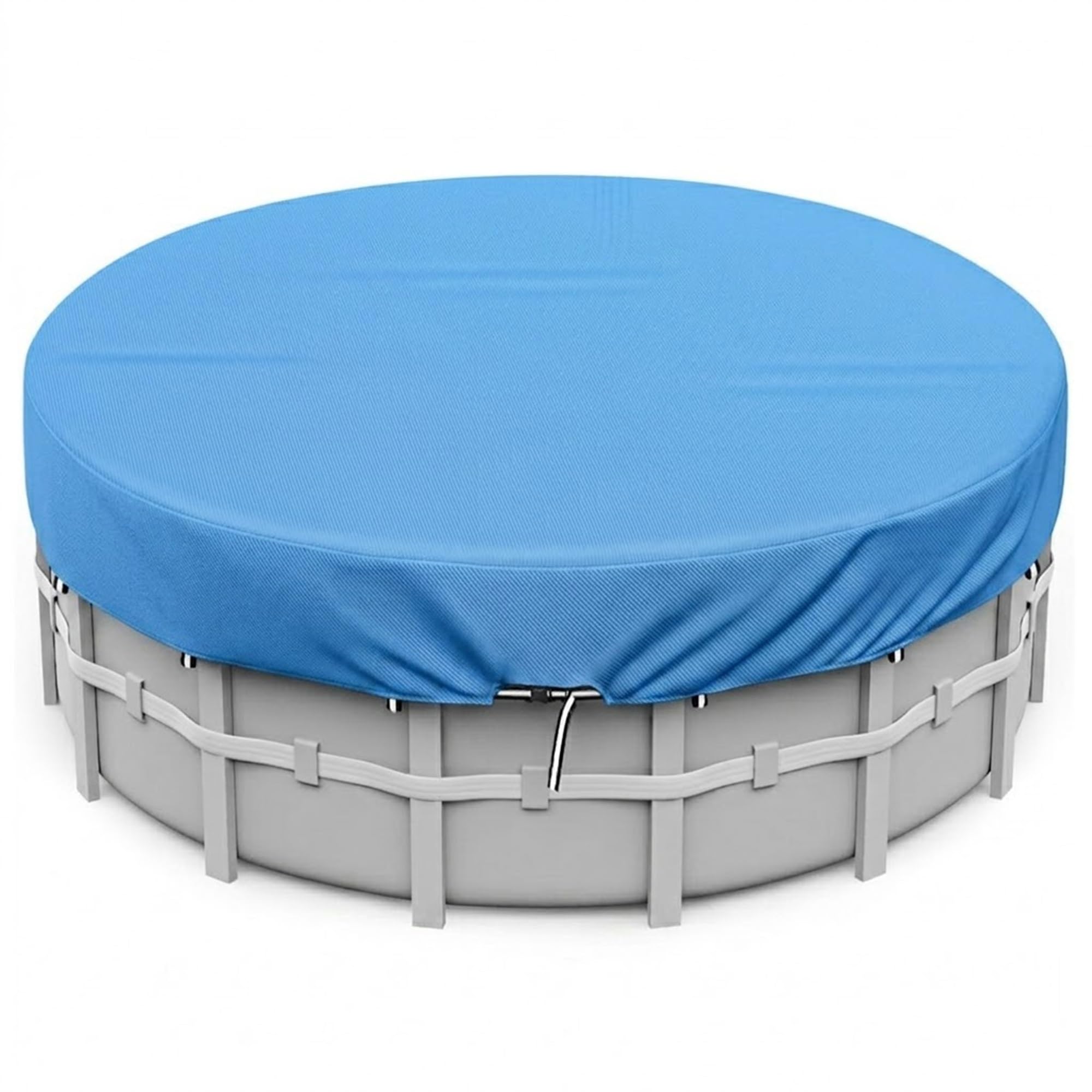 Copertura per Piscina Rotonda Tessuto, Resistente ai Raggi UV Impermeabile Antipolvere, Copertina Protettiva per Piscina Fuori Terra Resistente al Freddo e agli(Blue,D 366 x H 20 cm)