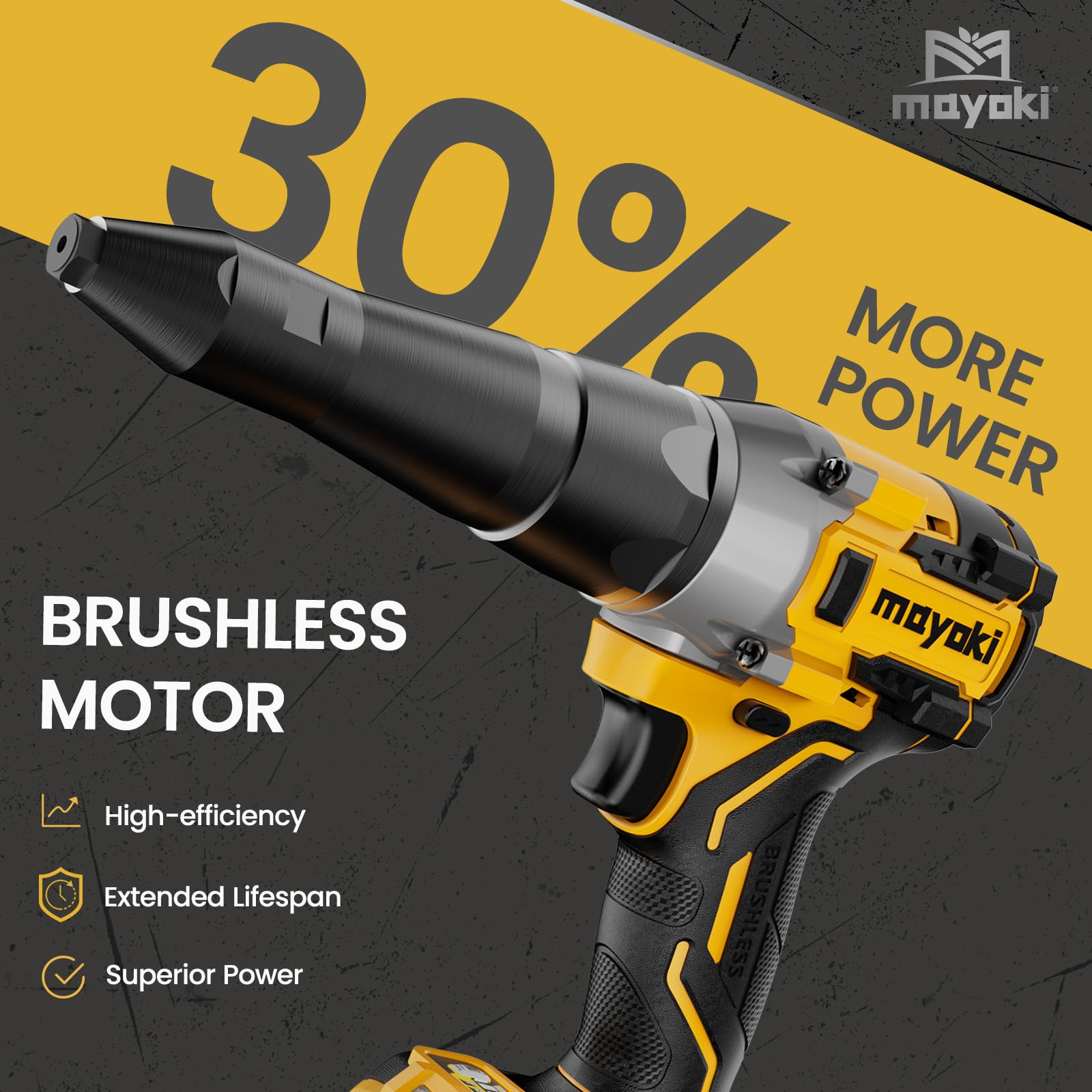 Pistola de Remache inalámbrica Compatible con batería Dewalt de 20 V MAX (Solo Herramienta), Herramienta de Remachadora eléctrica sin escobillas de 2248 Lbf, Herramienta de Remache Pop, Remachadora