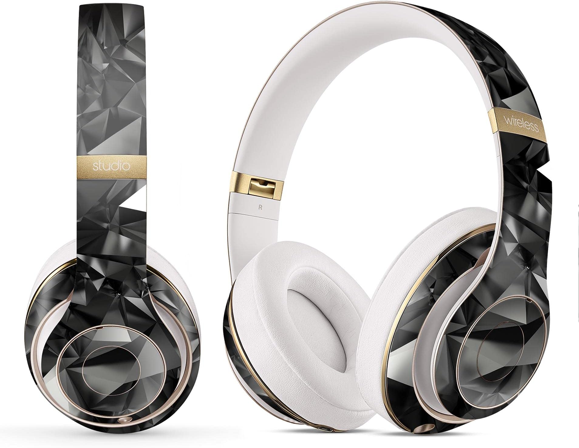 Design Skinz Black 3D Diamond Surface DesignSkinz Full-Body Skin Kit for The Beats by Dre Studio 3 or 2 Remastered Wireless Headphones/Ultra-Thin Protective Skin Wrap (Headphones NOT Included)