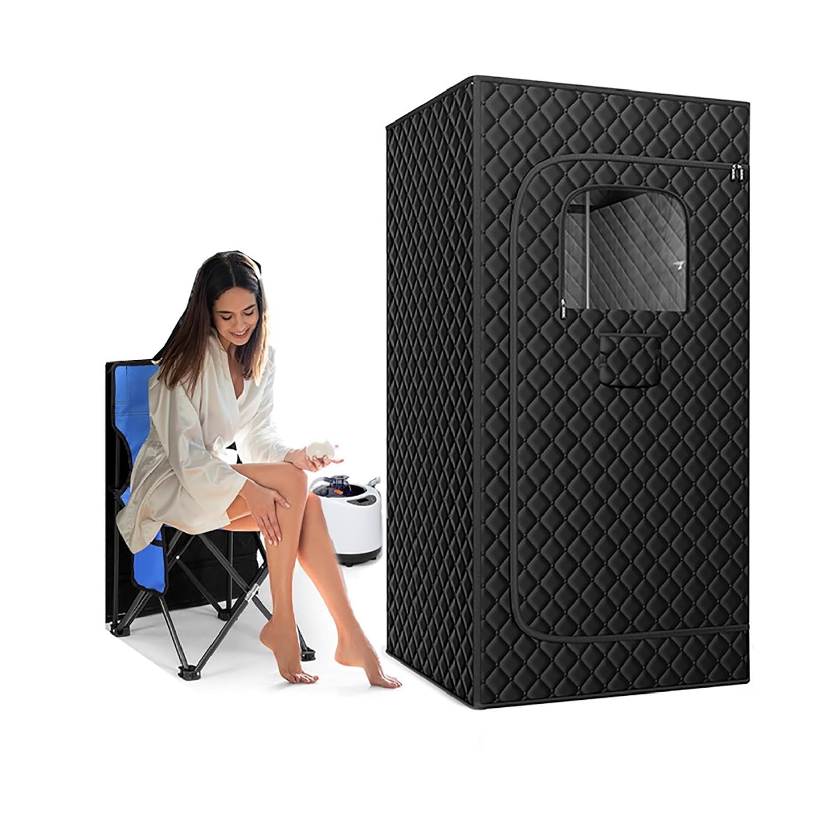Sauna portable à vapeur 2,6 L 1000 W avec chaise pliante pour spa à domicile