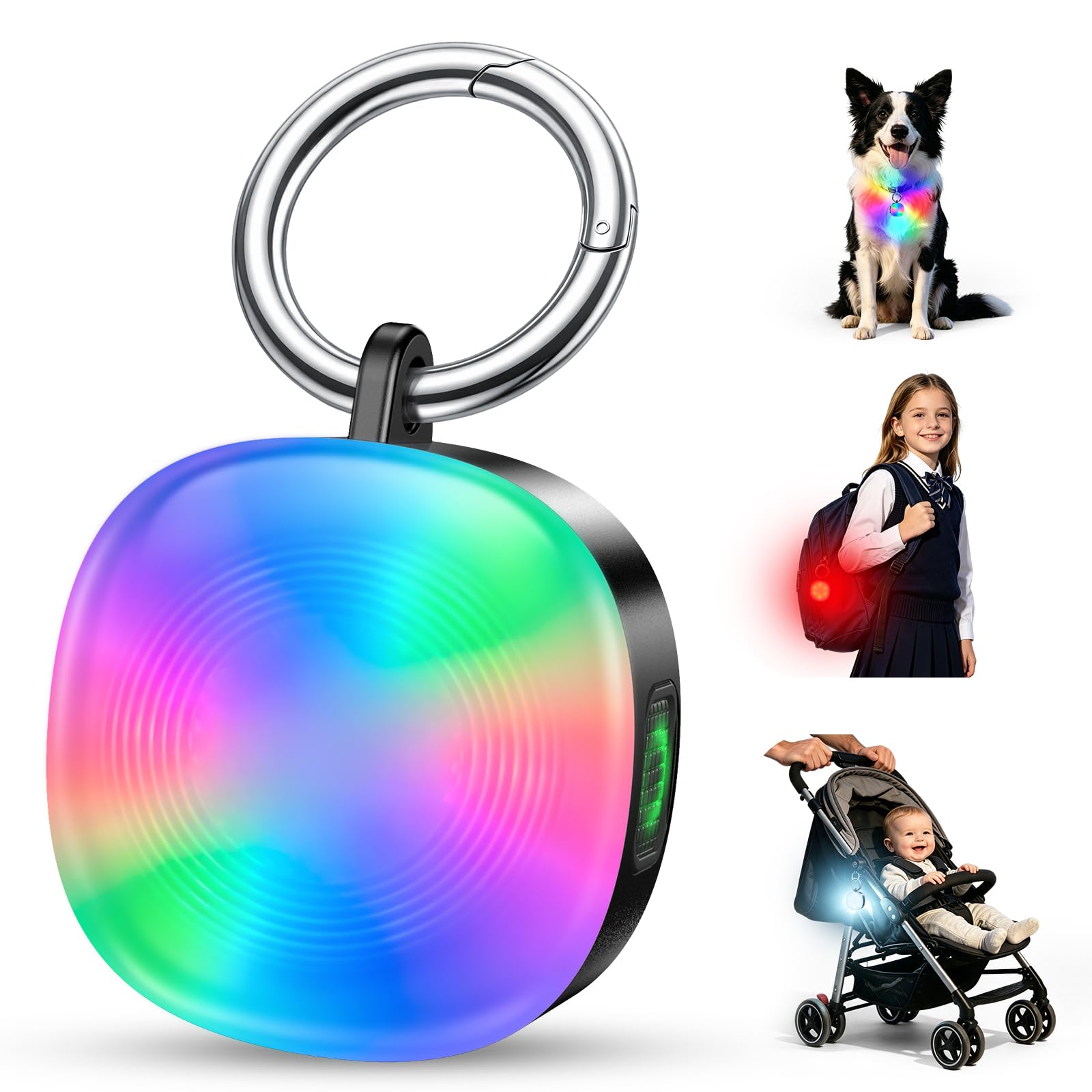 100 LM Luz de Seguridad RGB Recargable, Luz Perro Collar Luminoso
