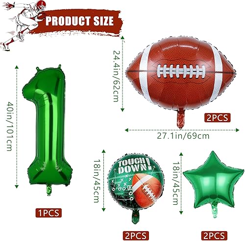 Miniatura 2 de 7 globos de fútbol, globos de papel de aluminio de Mylar con número de cumpleaños de fútbol, deportes, suministros de fiesta de fútbol 8 cumpleaños