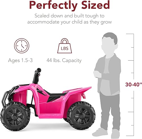 Miniatura 2 de Best Choice Products vehículo de juguete para montar de 6 V para niños, cuadriciclo de 4 ruedas, ATV con velocidad máxima de 2.9 kmh, neumáticos con
